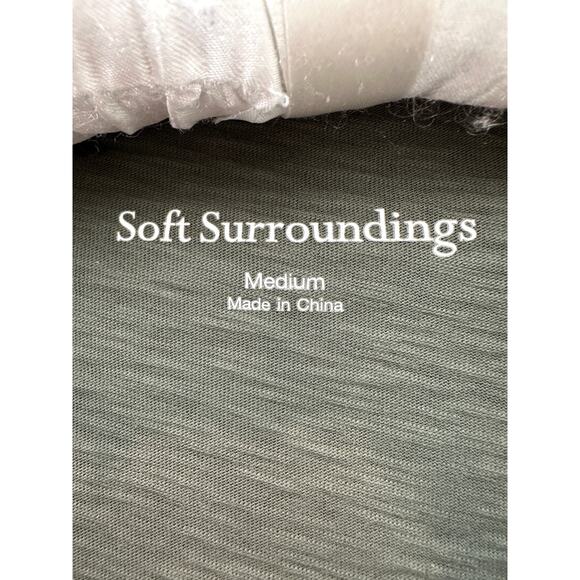 SOFT SURROUNDINGS | Mixed Button Sage Green Cotton Tunic Top | Size Medium - Picture 6 of 7